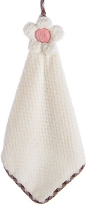 Coral Fleece Fingertip Towel with Loop, Quick-Dry