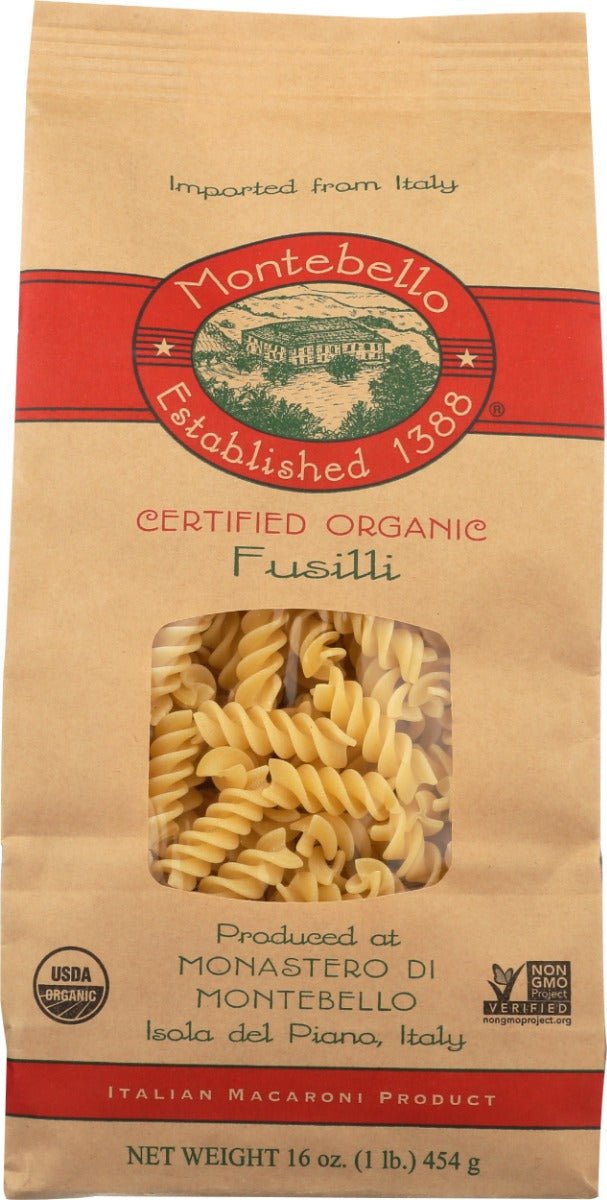 MONTEBELLO: Pasta Fusilli Organic, 16 oz