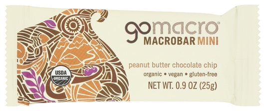GOMACRO: Peanut Butter Chocolate Chip Bar Mini, 0.9 oz