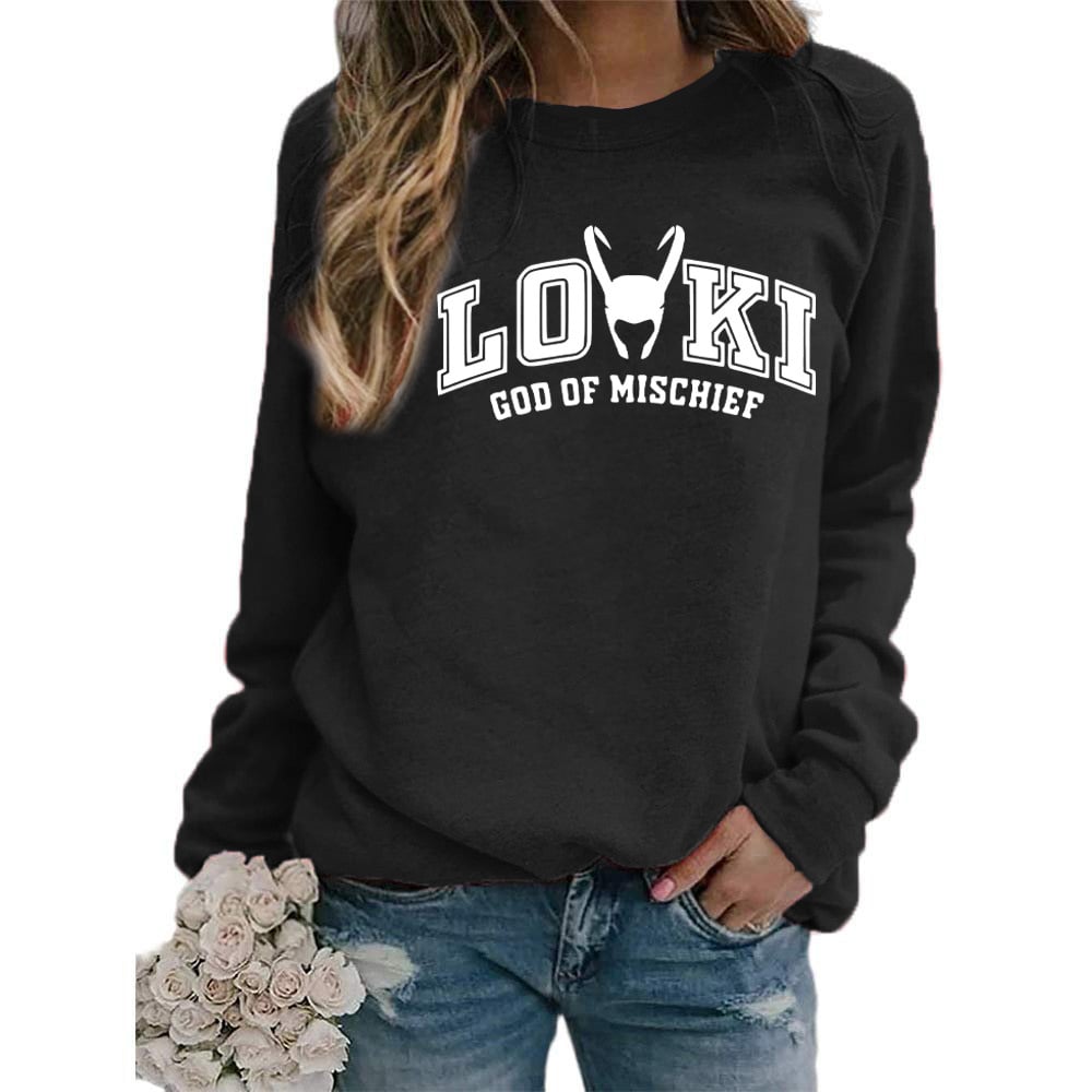 Women's Printed Crew Neck Sweatshirt - Loose Fit Fashion