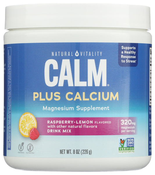 NATURAL VITALITY: Calm Calcium Rasp Lemon, 8 oz