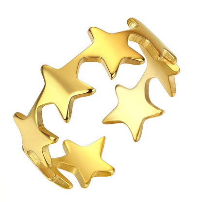 Vintage Adjustable Small Star Ring for Women