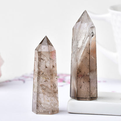 Natural Crystal Tea Quartz Raw Stone Office Decor