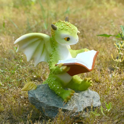 1 Unit Cartoon Dinosaur Resin Reading Book Decor