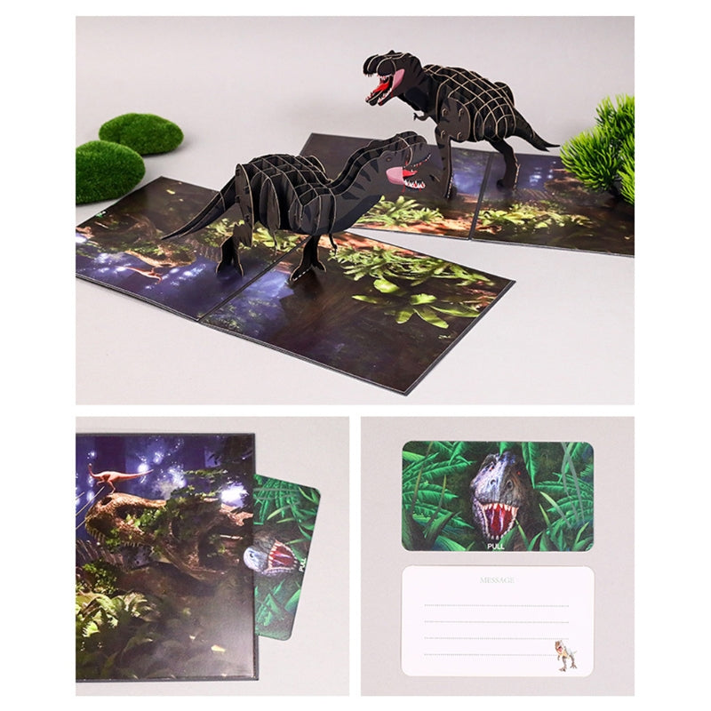 3D Dinosaur Pop-Up Greeting Cards with Envelope
