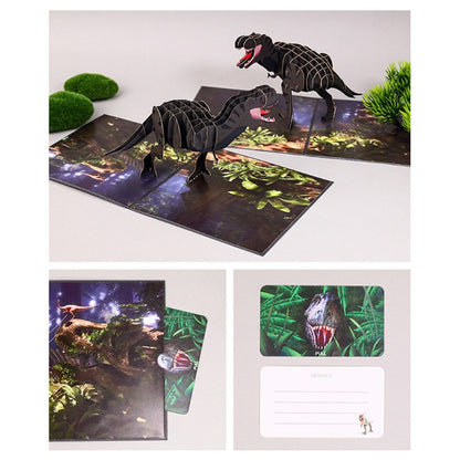 3D Dinosaur Pop-Up Greeting Cards with Envelope