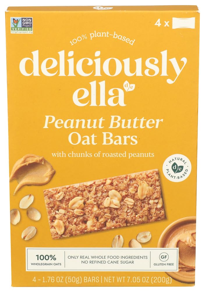 DELICIOUSLY ELLA: Peanut Butter Oat Bars 4pk, 7.05 oz