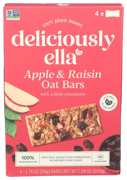 DELICIOUSLY ELLA: Apple and Raisin Oat Bars 4pk, 7.05 oz