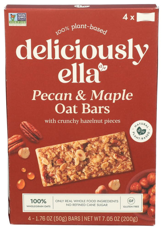 DELICIOUSLY ELLA: Pecan and Maple Oat Bars 4pk, 7.05 oz