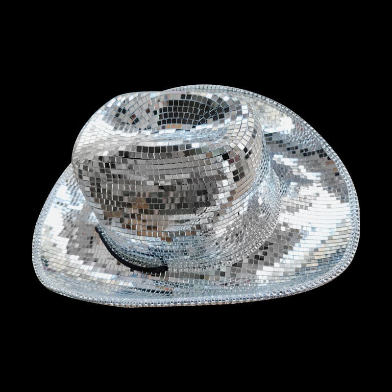 Reflective Mirror Laser Cowboy Hat for Prom Party
