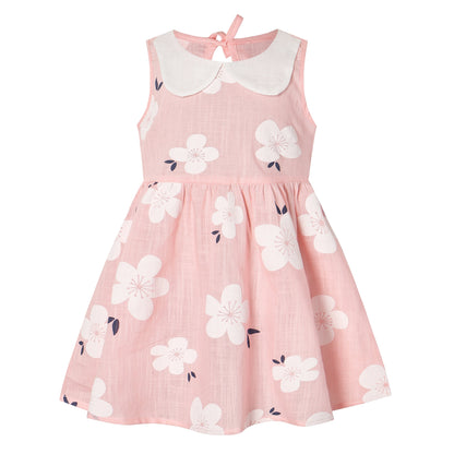 Girls Sleeveless Vest Dress with Doll Collar