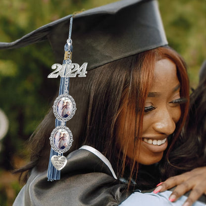 DIY 2024 Graduation Photo Frame with Tassels and Gems