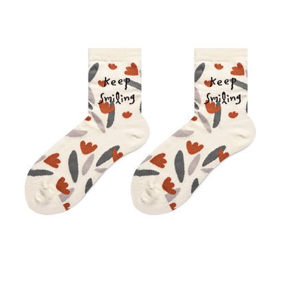 Cute Japanese Cartoon Hand-Painted Women's Socks