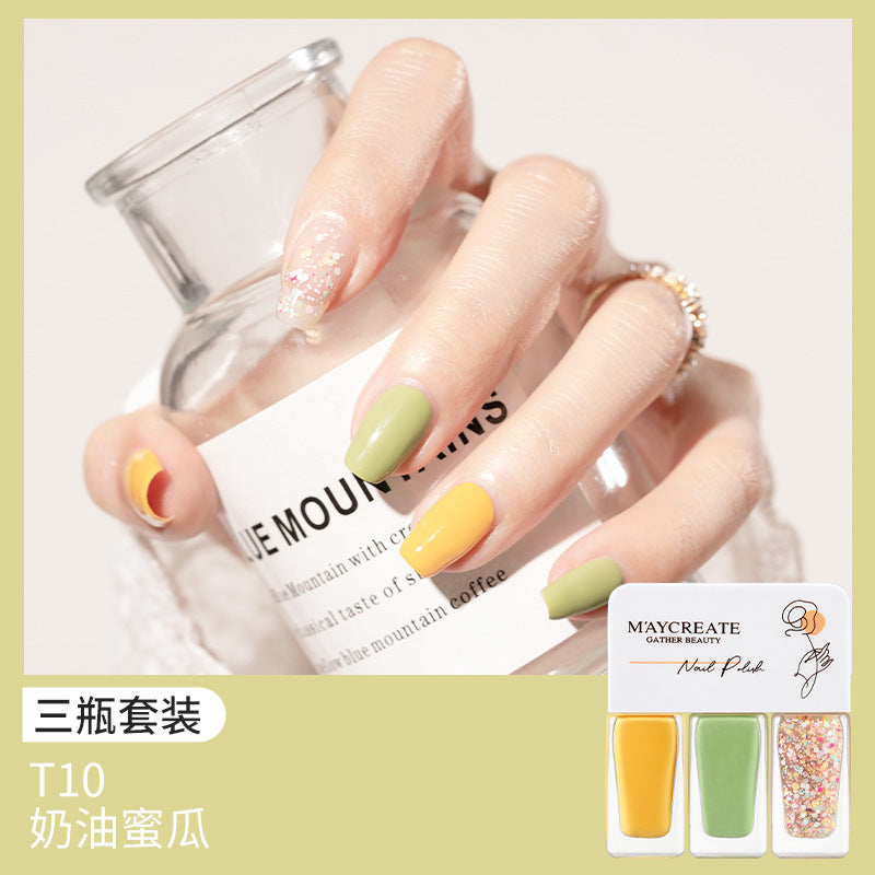 3-Piece Fast-Drying Peelable Nail Polish Set (20 Colors)