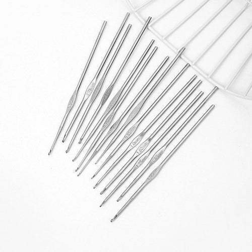 Metal Crochet Hooks Set for Lace Weaving (Size 0.5-1.9mm)
