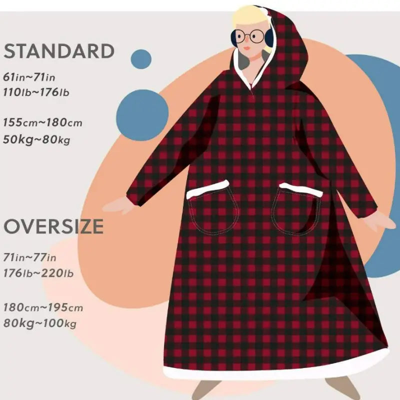 Cozy Flannel Blanket with Sleeves for Winter Comfort