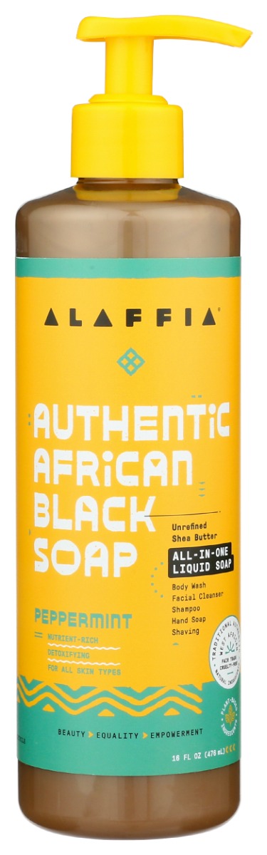 ALAFFIA: Soap Auth Blck Peppermint, 16 FO