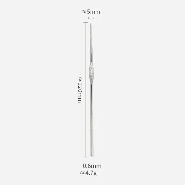 Metal Crochet Hooks Set for Lace Weaving (Size 0.5-1.9mm)