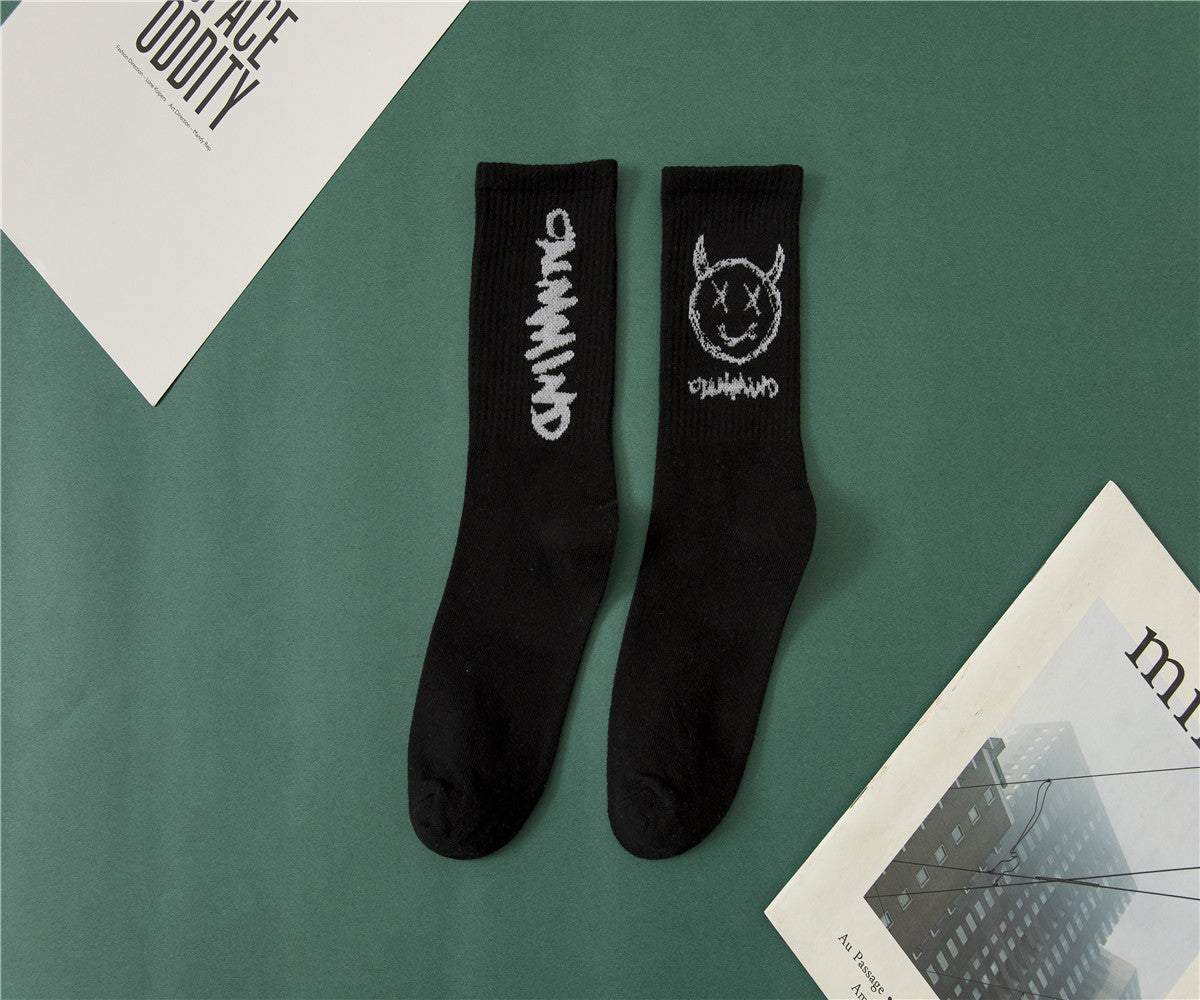 "Broken4 Cartoon Demon High Cotton Sports Socks (2-Pack)"