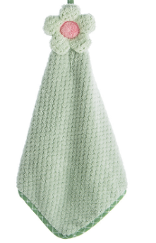 Coral Fleece Fingertip Towel with Loop, Quick-Dry