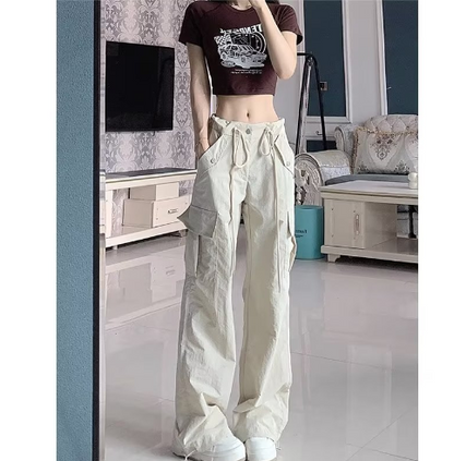 High Waist Casual Wide Leg Trousers