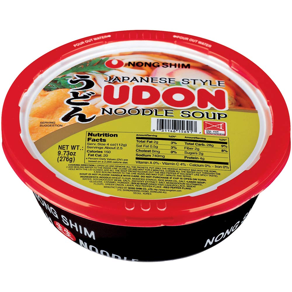 NONG SHIM: Udon Premium Noodle Soup Instant Bowl, 9.73 oz