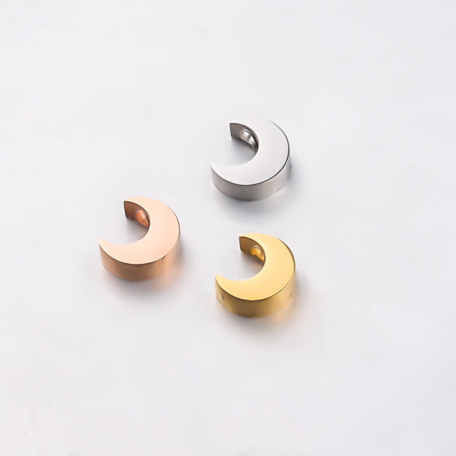 Titanium Steel Moon Bead Pendant with 1.8mm Hole
