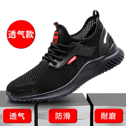 Men's Safety Shoes with Steel Toe, Lightweight & Slip-Resistant