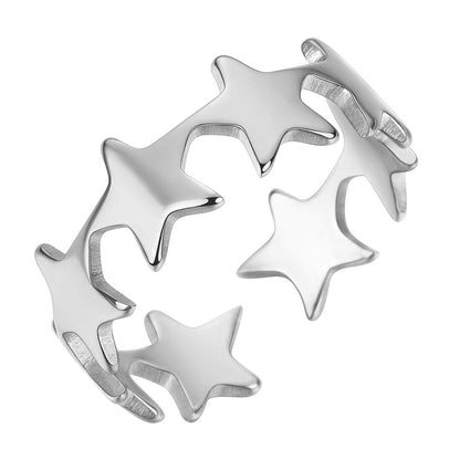 Vintage Adjustable Small Star Ring for Women