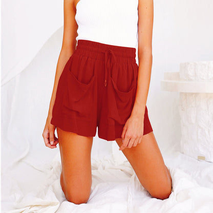 Women's Summer Loose Wide-Leg Cotton-Linen Shorts