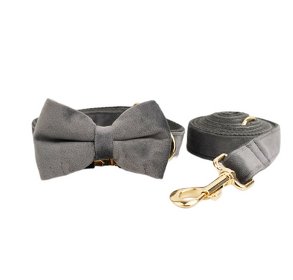 Velvet Pet Collar with Traction Rope