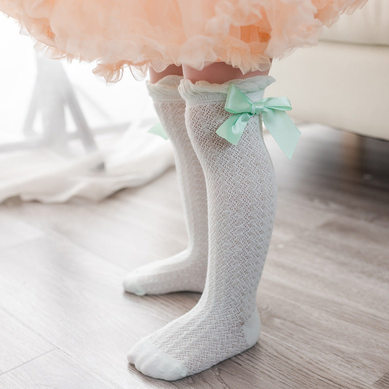 Summer Baby Socks with Bowknot and Mosquito Protection