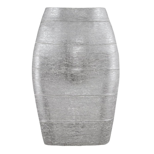 Bronzing Bandage Skirt - European and American Fashion