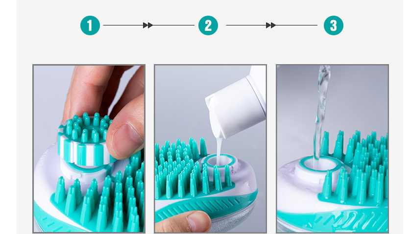 Pet Bathing Tool with Massaging Brush for Dogs and Cats