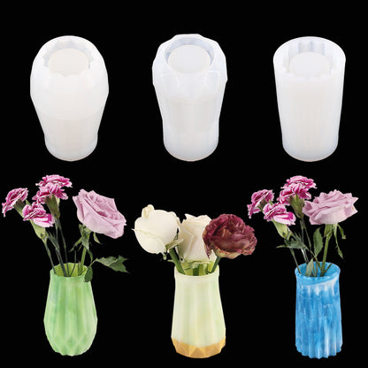 Round Rhombus Crystal Epoxy Mold for Decorative Vase