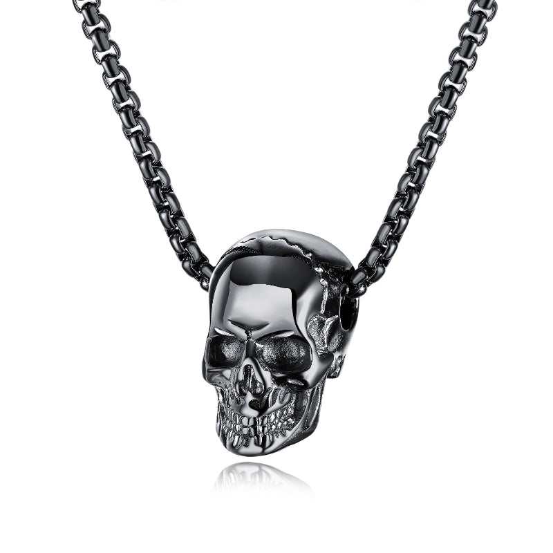 Personalized Stainless Steel Skull Pendant Necklace