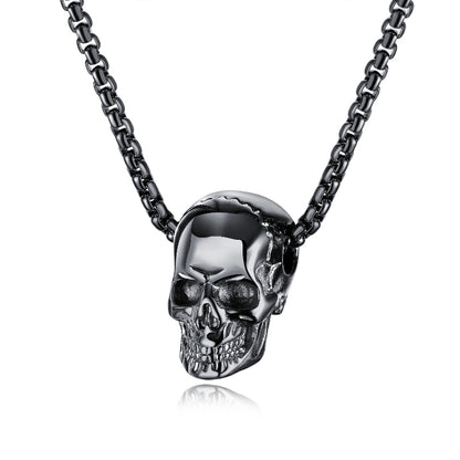 Personalized Stainless Steel Skull Pendant Necklace