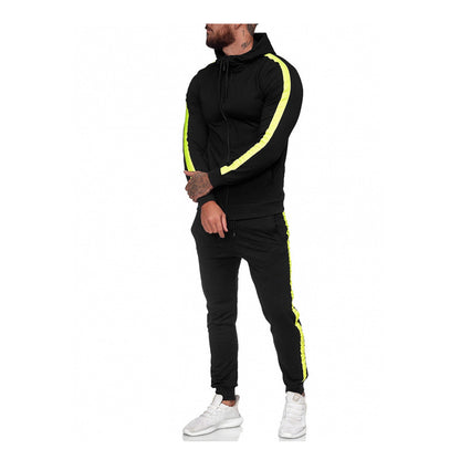 Men's Hooded Zip-Up Athletic Tracksuit Set