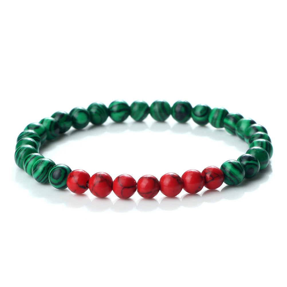 Colorful Stretch Beaded Hand Bracelet with Stones