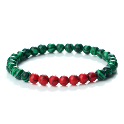 Colorful Stretch Beaded Hand Bracelet with Stones