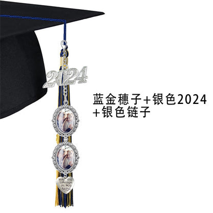 DIY 2024 Graduation Photo Frame with Tassels and Gems