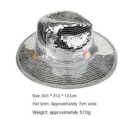 Reflective Mirror Laser Cowboy Hat for Prom Party