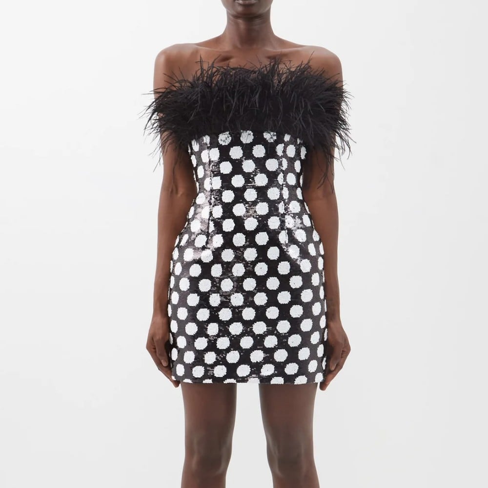 Elegant Off-the-Shoulder Feather Tube Mini Dress