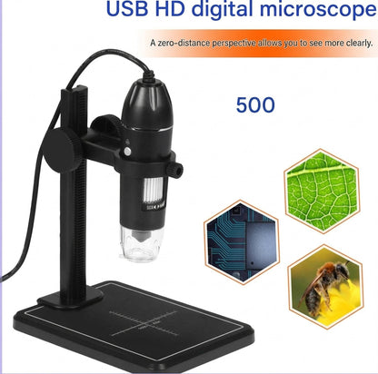 Black Digital Microscope Camera with Magnifier Lens