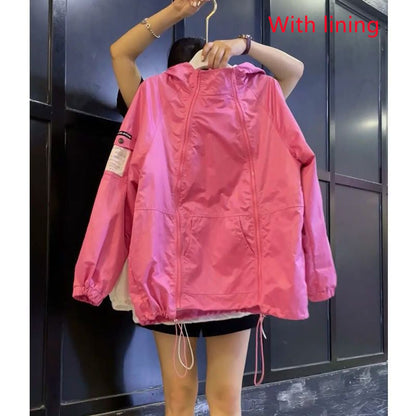 Japanese Style Women's Casual Thin Windbreaker Jacket