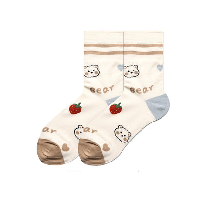 Cute Japanese Cartoon Hand-Painted Women's Socks