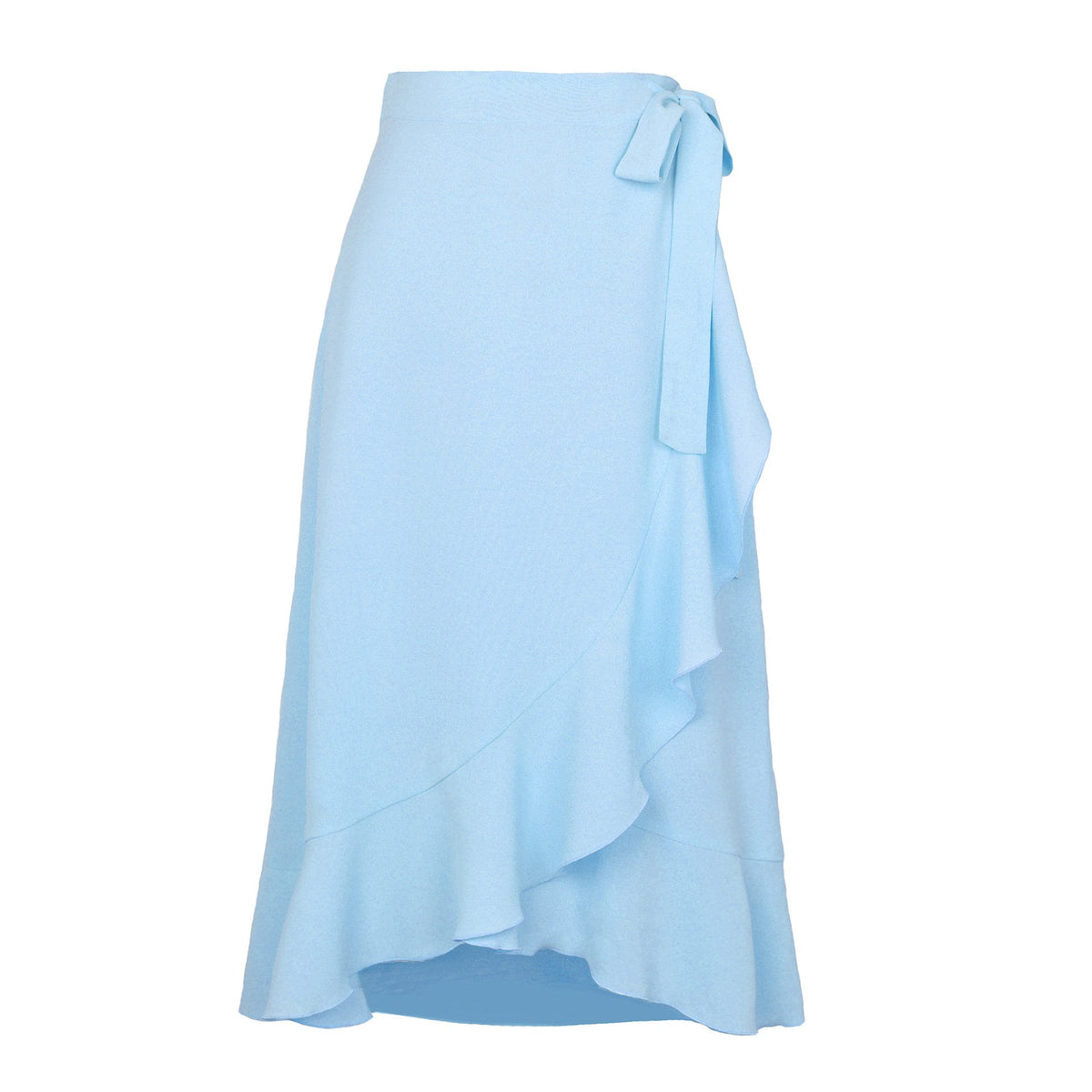 One-Piece Lace-Up Irregular Solid Color Skirt