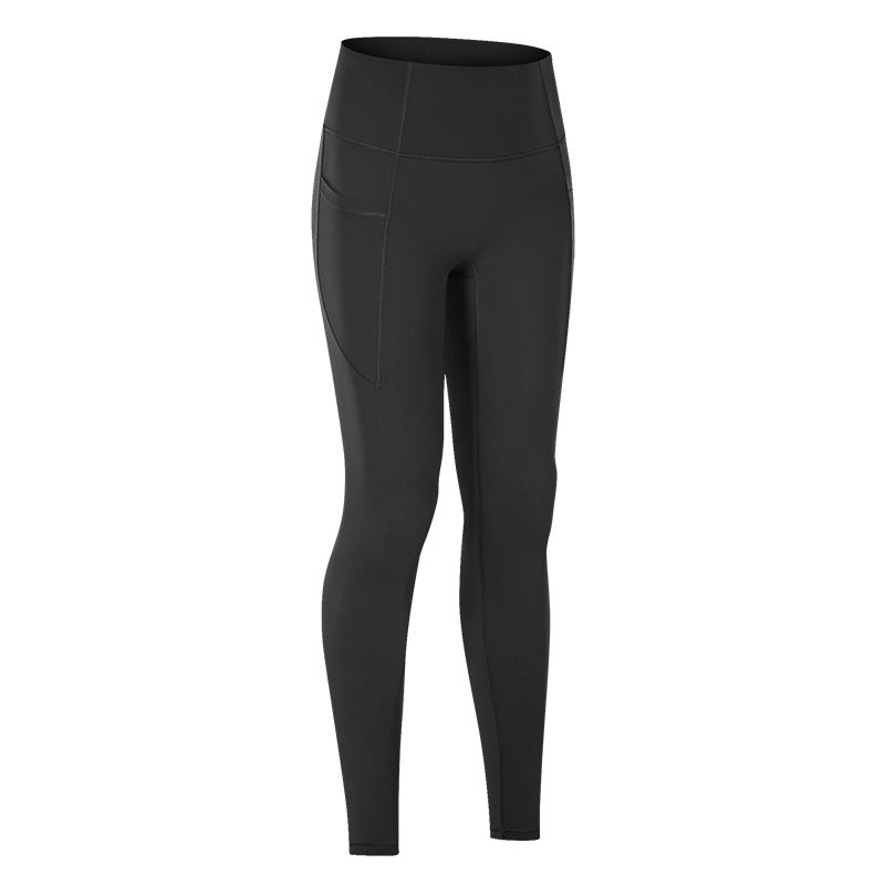 High Waist Yoga Pants with Pocket (No T-Line)