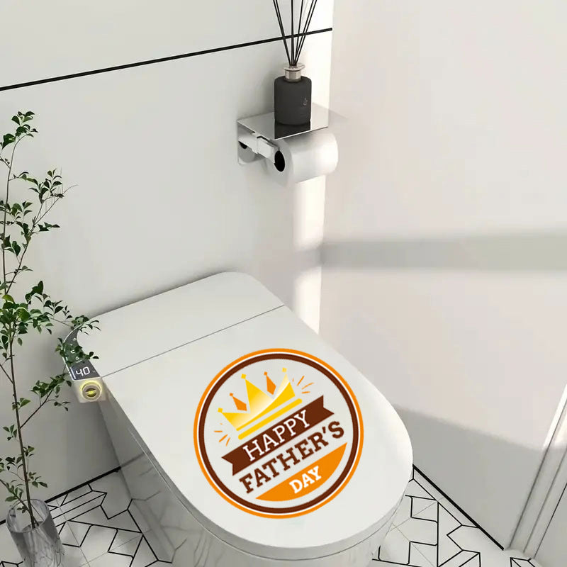 Elegant Crown Toilet Sticker - Self-Adhesive Wall Decor