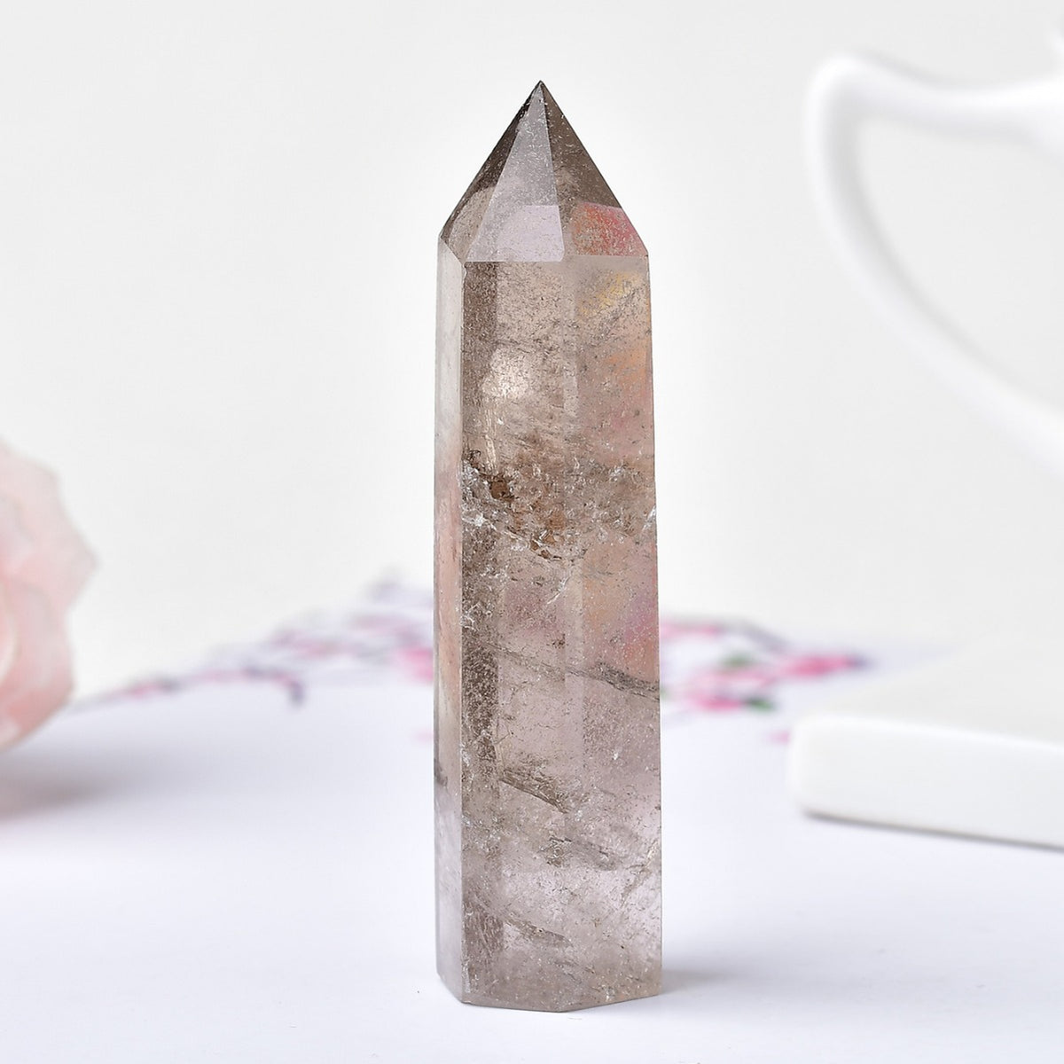 Natural Crystal Tea Quartz Raw Stone Office Decor